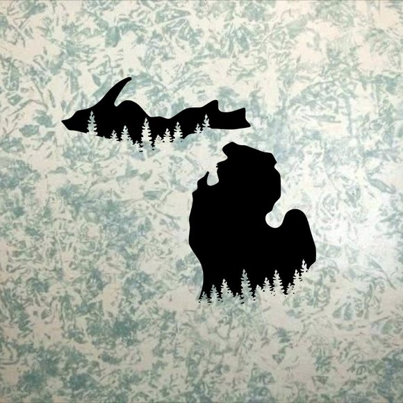 Michigan State, 6" wide,  White Decal Sticker for Cars, Trucks, Windows and more - Picture 3 of 3